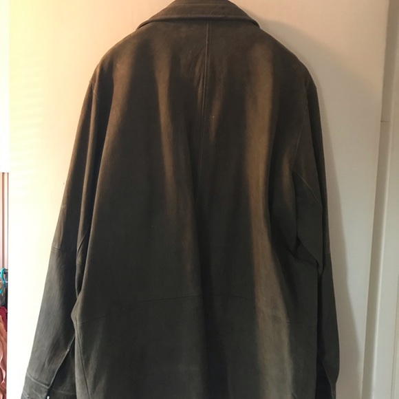 Olive Green Indigo Palms Leather Jacket - Picture 3 of 5